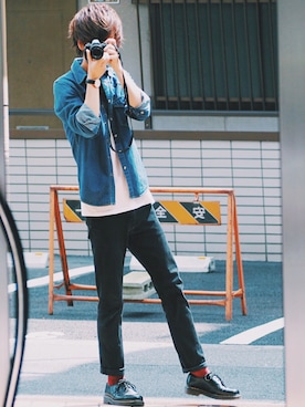 「UNIQLO（ユニクロ）のアイテム（カーゴパンツ）」を使った、げんじさん（メンズ・175cm）の秋コーディネート