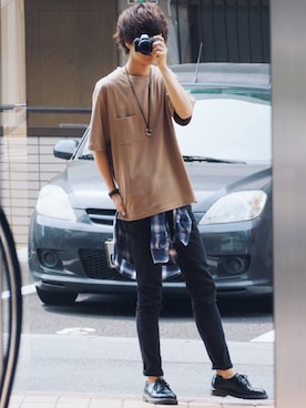 「げん自撮り」｜げんじさん（メンズ・175cm）の夏コーディネート