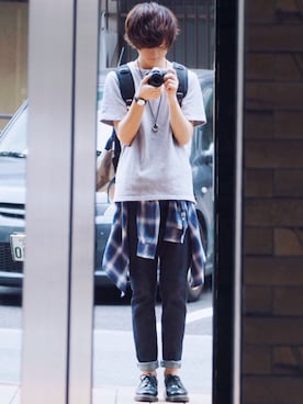 「MAKAVELIC（マキャベリック）のアイテム」を使った、げんじさん（メンズ・175cm）の夏コーディネート