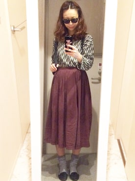 「OPENING CEREMONY（オープニングセレモニー）のアイテム（Tシャツ/カットソー、ブラック系）」を使った、れいこさん（レディース）の冬コーディネート