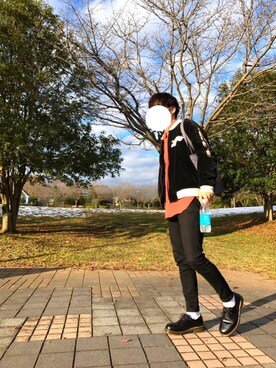 「HOUSTON（ヒューストン）のアイテム（その他アウター）」を使った、ささきのりぞー(仮)さん（メンズ・174cm）の秋コーディネート