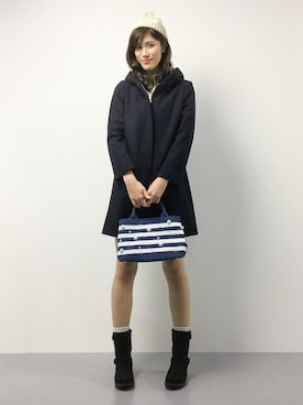 「フード」｜ちゃら(永安いずみ)さん（レディース・173cm）の冬コーディネート