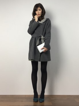 「フード」｜ちゃら(永安いずみ)さん（レディース・173cm）の冬コーディネート