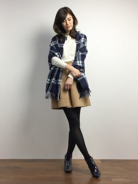 「Bou Jeloud（ブージュルード）のアイテム（レインシューズ）」を使った、ちゃら(永安いずみ)さん（レディース・173cm）の冬コーディネート