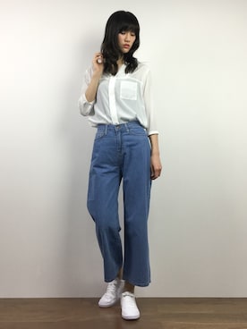 「LUC DNM （ラックデニム）のアイテム」を使った、ちゃら(永安いずみ)さん（レディース・173cm）の冬コーディネート