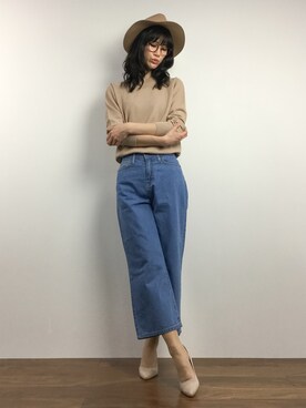 「LUC DNM （ラックデニム）のアイテム」を使った、ちゃら(永安いずみ)さん（レディース・173cm）の冬コーディネート