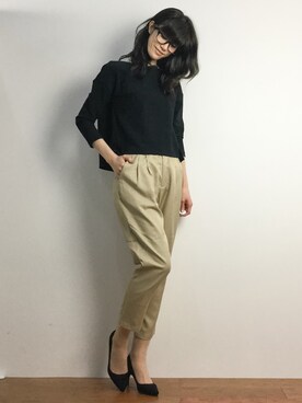 「Factor=（ファクターイコール）のアイテム（スラックス）」を使った、ちゃら(永安いずみ)さん（レディース・173cm）の春コーディネート