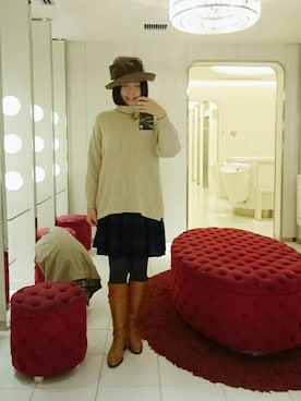 「タータンチェック」｜なおさん（レディース・164cm）の冬コーディネート