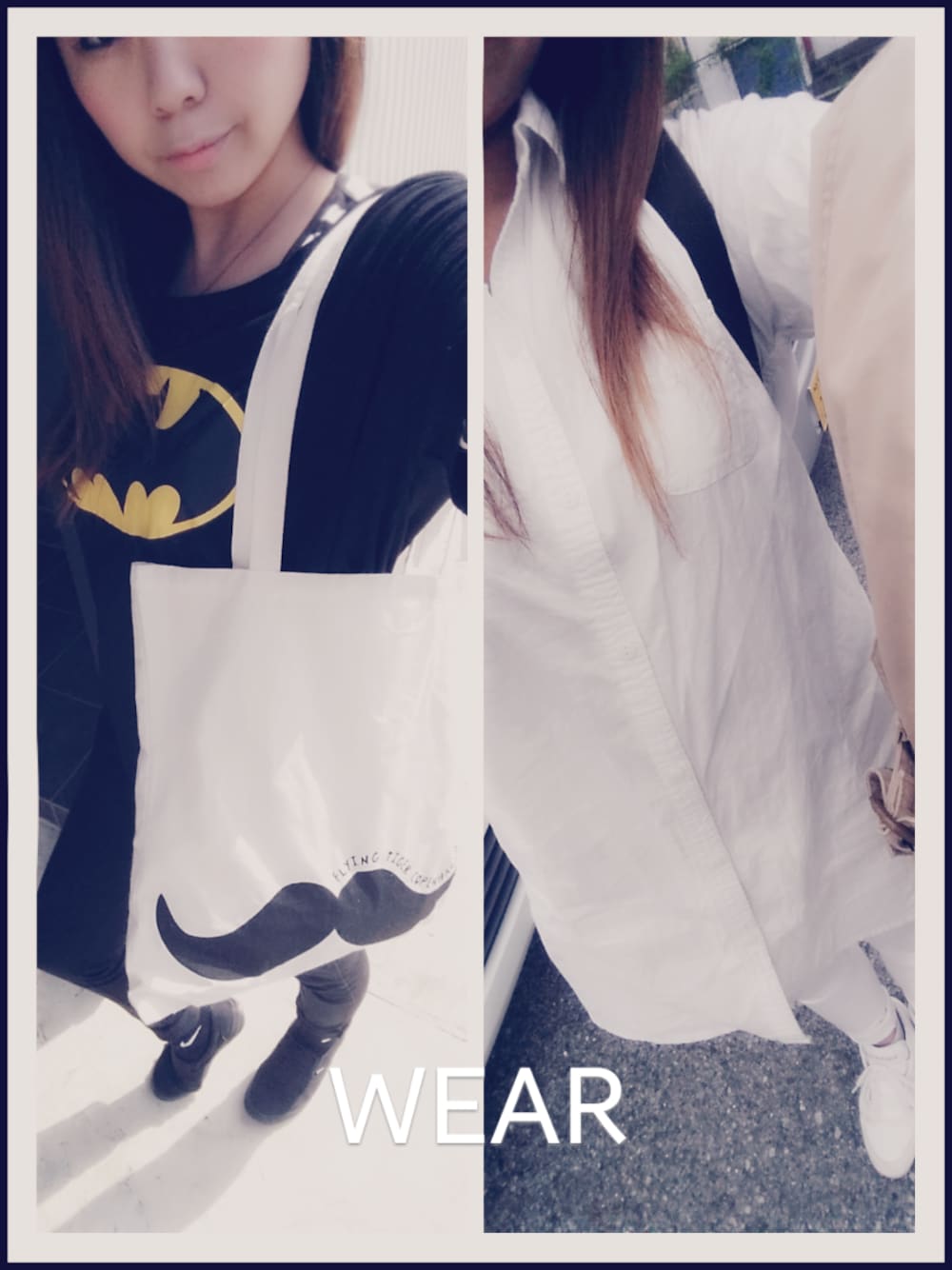 ホワイト系のトートバッグ、ホワイト系のキッチンツールを着用したレディースの春コーディネートの1枚目の写真