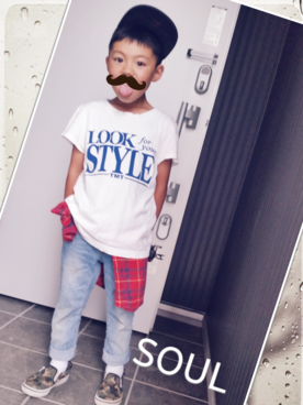 「ママのTシャツ」｜ssn…Yumiiiさん（キッズ・120cm）の夏コーディネート