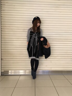 「Paradise Picnic（パラダイスピクニック）のアイテム（ダッフルコート）」を使った、さっぴさん（レディース・154cm）の冬コーディネート