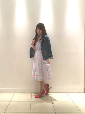 「Paradise Picnic（パラダイスピクニック）のアイテム（ジャケット/アウター）」を使った、さっぴさん（レディース・154cm）の春コーディネート