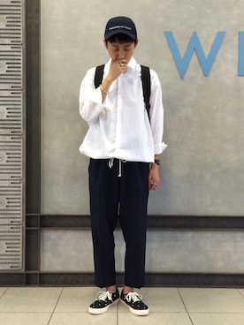「Carhartt WIP（カーハートダブリューアイピー）のアイテム（シューズ）」を使った、CHIMMYさん（メンズ・173cm）の夏コーディネート