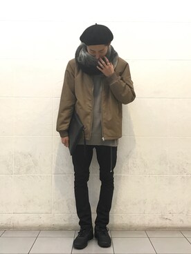 「アイテム（MA-1）」を使った、CHIMMYさん（メンズ・174cm・20代）の秋コーディネート