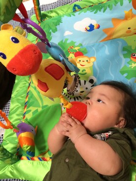 「アイテム（ママ＆ベビー、グリーン系）」を使った、そ でさん（キッズ・70cm）の夏コーディネート