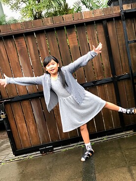 「MONKI（モンキ）のアイテム（ソックス/靴下）」を使った、This Foxさん（キッズ・130cm）の冬コーディネート
