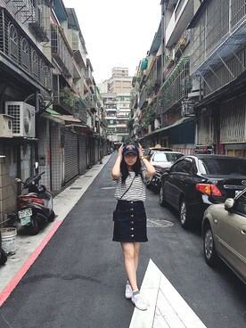 「roots（ルーツ）のアイテム（帽子）」を使った、rong rongさん（レディース・166cm）の春コーディネート