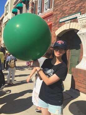 「roots（ルーツ）のアイテム（帽子）」を使った、rong rongさん（レディース・166cm）の夏コーディネート