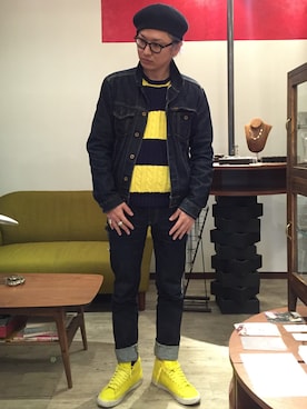 「BOBSON（ボブソン）のアイテム（ジャケット/アウター）」を使った、youkskmtさん（メンズ・175cm）の春コーディネート