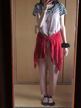 「アイテム（つなぎ/オールインワン、ベージュ系）」を使った、みちさん（レディース・166cm）の秋コーディネート