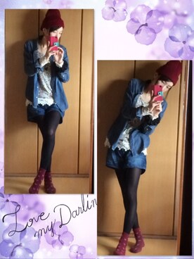 「花柄」｜「アイテム（スタジャン）」を使った、みちさん（レディース・166cm）の秋コーディネート