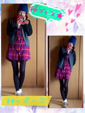 「シャツワンピ」｜「アイテム（スタジャン）」を使った、みちさん（レディース・166cm）の秋コーディネート