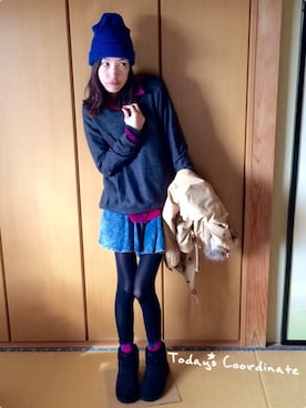「福袋コーデ」｜「アイテム（モッズコート）」を使った、みちさん（レディース・166cm）の冬コーディネート