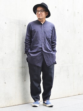 「Super DuperのSuper Duper Hat（ハット、ブラック系）」を使った、ASATAKUさん（メンズ・160cm）の秋コーディネート