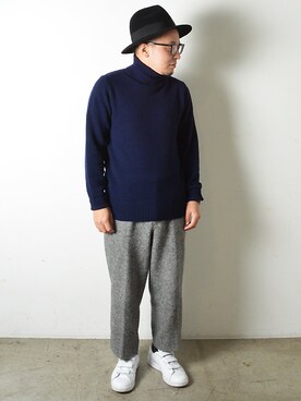 「Johnbull Private labo（ジョンブルプライベートラボ）のアイテム（スラックス）」を使った、ASATAKUさん（メンズ・160cm）の冬コーディネート