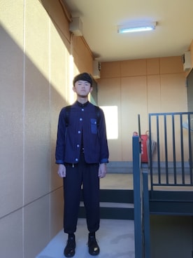 「Levi's（リーバイス）のアイテム（ノーカラージャケット）」を使った、タロウさん（メンズ・172cm）の秋コーディネート