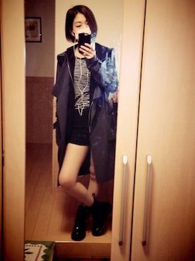 「FOREVER 21」｜「アイテム（トレンチコート）」を使った、chiemingさん（レディース・162cm）の春コーディネート