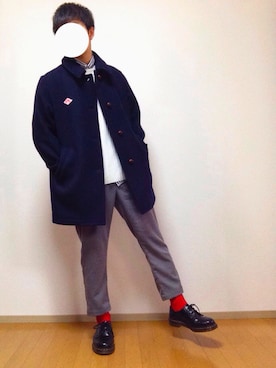 「アイテム（ステンカラーコート）」を使った、YUKIさん（メンズ・170cm・10代）の秋コーディネート