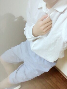 「UNIQLO（ユニクロ）のアイテム（シャツ/ブラウス、ホワイト系）」を使った、ruさん（メンズ・164cm）の夏コーディネート