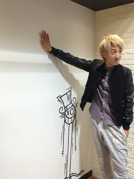 「L.H.P（エルエイチピー）のアイテム（スタジャン）」を使った、NAOさん（メンズ・177cm）の秋コーディネート