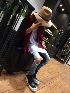 「L.H.P（エルエイチピー）のアイテム（タンクトップ）」を使った、NAOさん（メンズ・177cm）の夏コーディネート