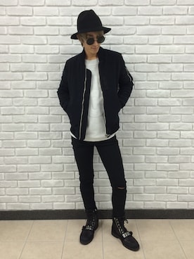 「L.H.P（エルエイチピー）のアイテム（スラックス）」を使った、NAOさん（メンズ・177cm）の秋コーディネート
