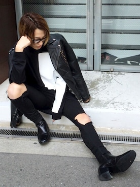 「L.H.P（エルエイチピー）のアイテム（スラックス）」を使った、NAOさん（メンズ・177cm）の春コーディネート
