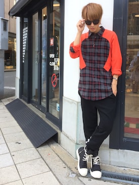 「alexanderwang（アレキサンダーワン）のアイテム（パンツ）」を使った、NAOさん（メンズ・177cm）の秋コーディネート