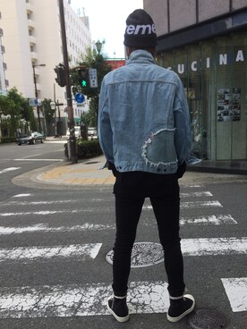 「L.H.P（エルエイチピー）のアイテム（スラックス）」を使った、NAOさん（メンズ・177cm）の秋コーディネート