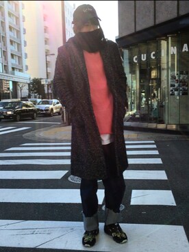 「08sircus（ゼロエイトサーカス）のアイテム（ジャケット/アウター）」を使った、NAOさん（メンズ・177cm）の冬コーディネート