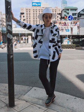 「JULIEN DAVID（ジュリエンデビッド）のアイテム」を使った、NAOさん（メンズ・177cm）の夏コーディネート