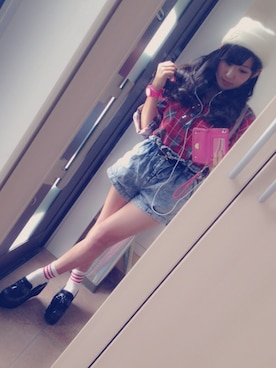 「アイテム（アナログ腕時計、ピンク系）」を使った、れぇ-なんさん（レディース・151cm）の秋コーディネート