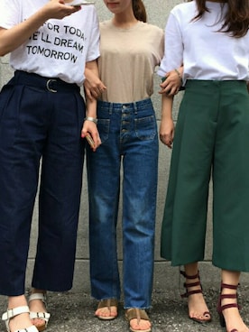 「와이드팬츠」｜next_door_neighborさん（レディース・155cm）の夏コーディネート