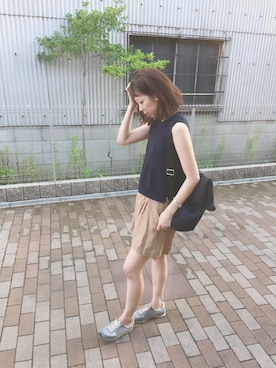 「アクティブ」｜「アイテム（ベスト）」を使った、hakuさん（レディース・163cm）の夏コーディネート