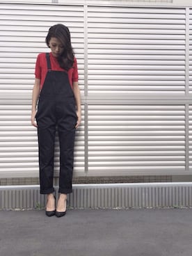 「STUNNING LURE（スタニングルアー）のアイテム（サロペット/オーバーオール）」を使った、MITO MAYURIさん（レディース・159cm）の秋コーディネート
