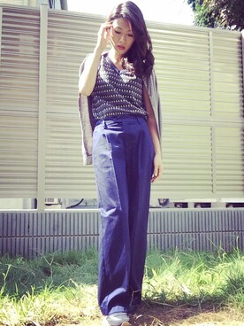 「JOHN SMEDLEY（ジョンスメドレー）のアイテム（その他アウター）」を使った、MITO MAYURIさん（レディース・159cm）の秋コーディネート