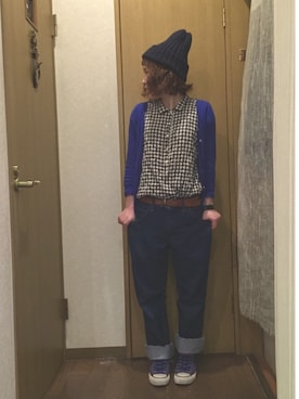 「PAR ICI」｜「アイテム（ニットキャップ/ビーニー）」を使った、まりこさん（レディース・150cm）の春コーディネート