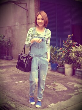 「BENSIMON（ベンシモン）のBENSIMON (ベンシモン）　スニーカー　（596）（スニーカー、ホワイト系）」を使った、penny胚胚さん（レディース・163cm）の夏コーディネート