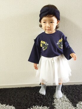 「アイテム（ヘアアクセサリー、ブルー系）」を使った、ｋａｎｏｎさん（レディース・80cm）の秋コーディネート