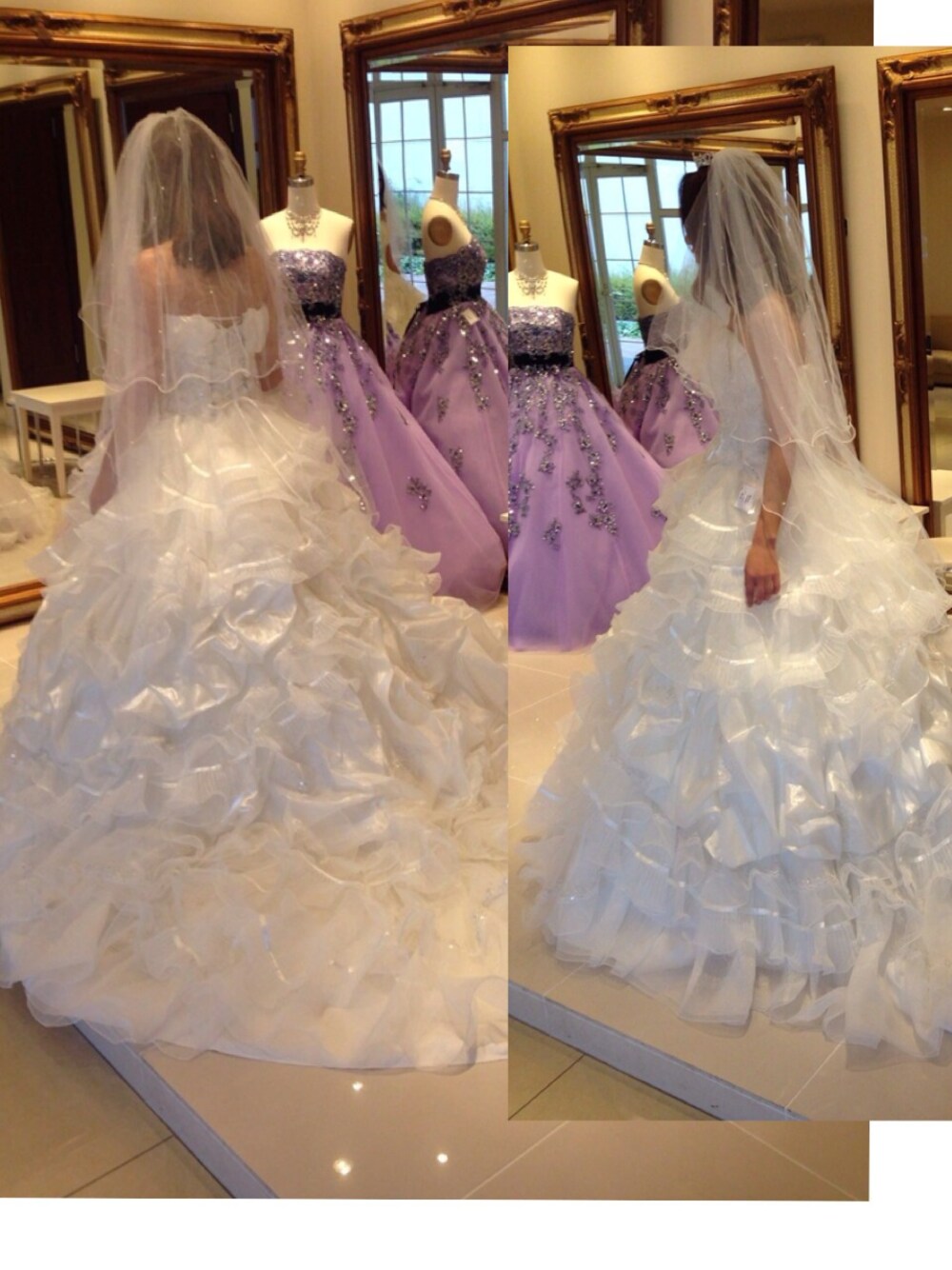 「結婚式、ウエディングドレス、ママ、花嫁」｜「？のアイテム（ドレス、ホワイト系）」を使った、miooooさん（レディース・160cm）の秋コーディネートの1枚目の写真